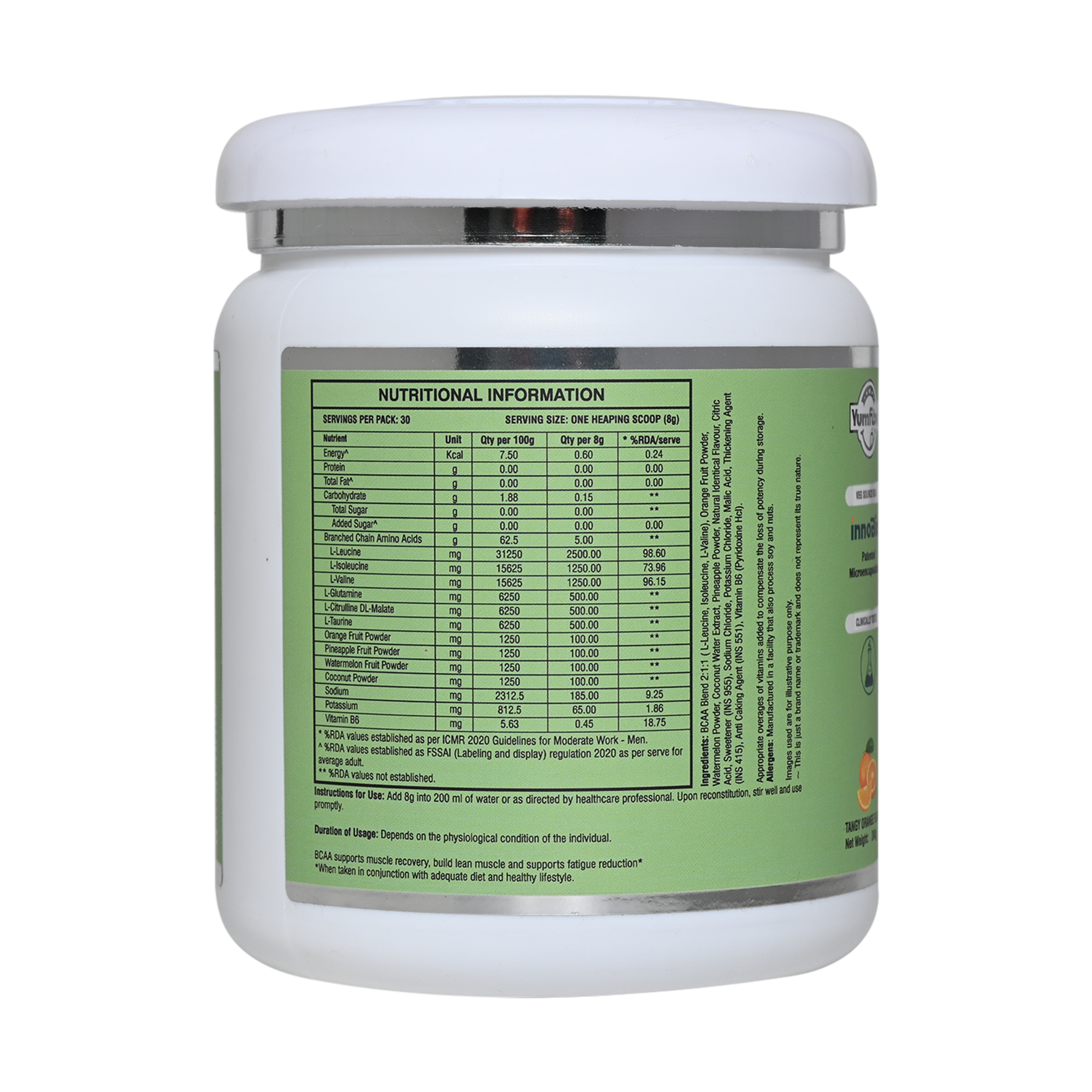 Plant Based BCAA | InnoBio Patented Microencapsulation Veg Source BCAA